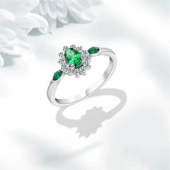 Green Zircon 925 Silver Ring - Rings