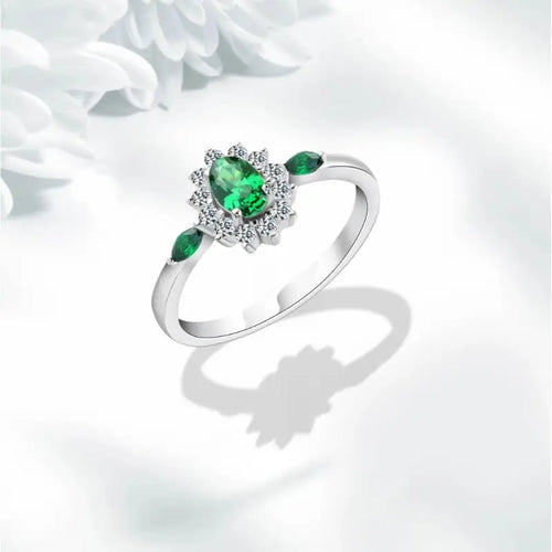 Green Zircon 925 Silver Ring - Rings