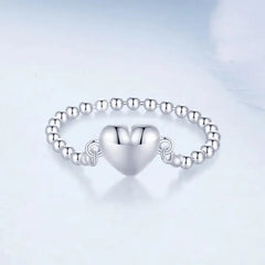Heart Chain 925 Silver Ring - Rings