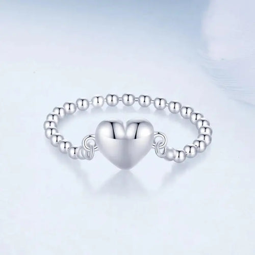 Heart Chain 925 Silver Ring - Rings