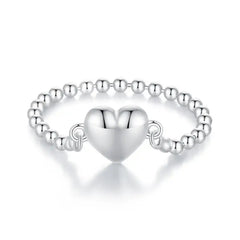 Heart Chain 925 Silver Ring - Rings