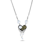 Heart’s Light Necklace – 925 Sterling Silver with Natural Mother of Pearl & Arabic Engraving - NECKLACES