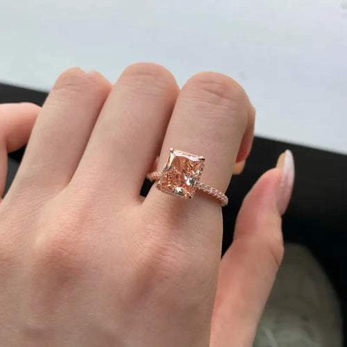 Honey Ice Crushed with Rose Gold Plated 925 Silver Ring - Rings