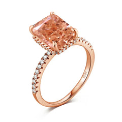 Honey Ice Crushed with Rose Gold Plated 925 Silver Ring - Rings
