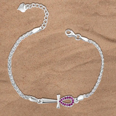 Key Of Life 925 Silver Bracelet - pink - Pink - Bracelets