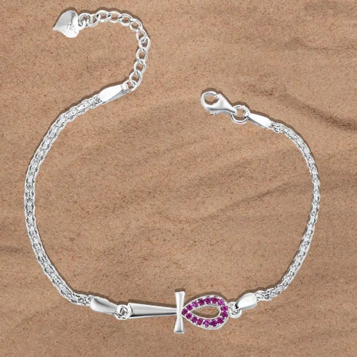 Key Of Life 925 Silver Bracelet - pink - Pink - Bracelets