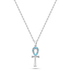 Key Of Life 925 Silver Necklace - Turquoise - NECKLACES