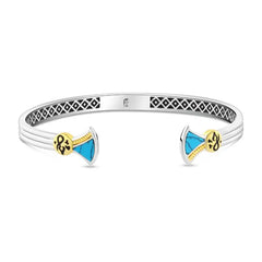Lotus Blossom Bracelet – 925 Sterling Silver with Turquoise Stone - Bracelets