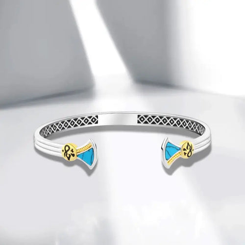 Lotus Blossom Bracelet – 925 Sterling Silver with Turquoise Stone - Bracelets