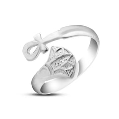 Lotus & Key Of Life 925 Silver Ring - Rings