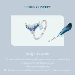Mermaid Tail Opening Ring - 925 sterling silver - fathyibrahim