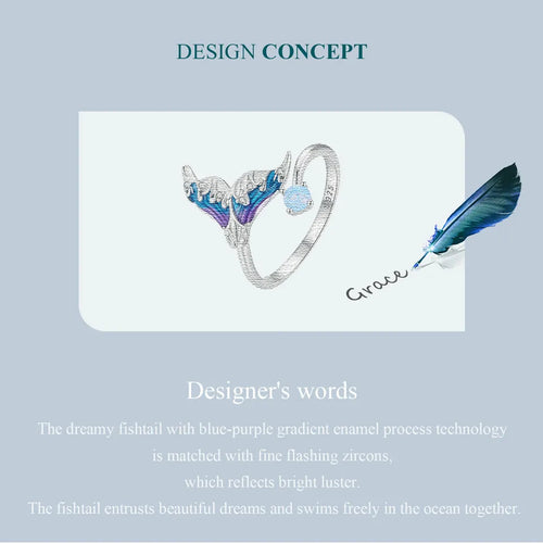 Mermaid Tail Opening Ring - 925 sterling silver - fathyibrahim