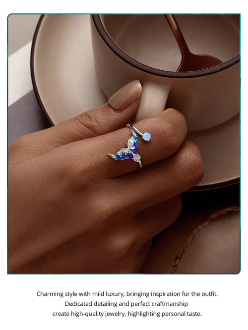 Mermaid Tail Opening Ring - 925 sterling silver - fathyibrahim