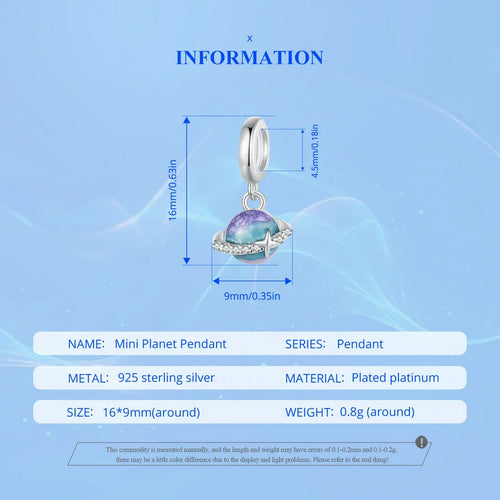 Mini Planet Charm - 925 sterling silver - fathyibrahim