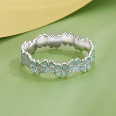 Mint green leaves vine Ring - 925 sterling silver - fathyibrahim