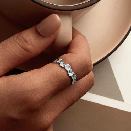 Mint green leaves vine Ring - 925 sterling silver - fathyibrahim