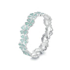 925 sterling silver ring featuring a mint green vine with leaves, offering a fresh and nature-inspired design.