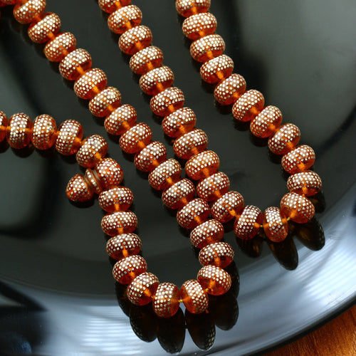 Natural Fitran Rosary inlaid with silver , 99 Beads - fathyibrahim
