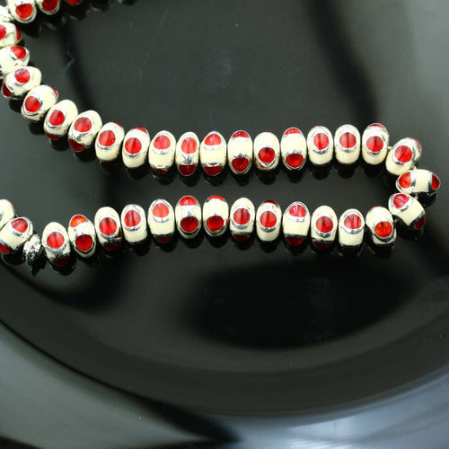 Natural Yusr Rosary Inlaid with Silver and Ivory and Sapphire, 99 beads - fathyibrahim