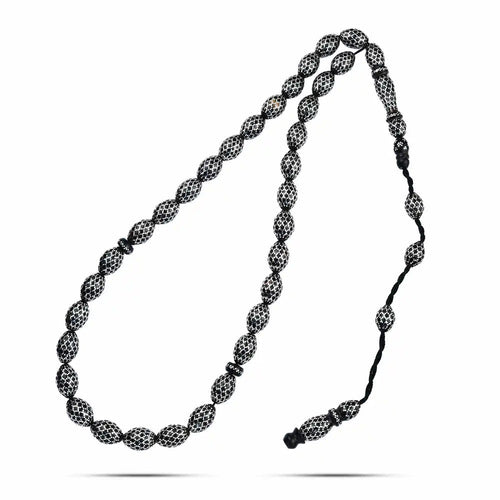 Natural Yusr Rosary inlaid with Silver - fathyibrahim
