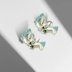 Nefertiti 925 Silver Earrings for Women - Turquoise - Earrings