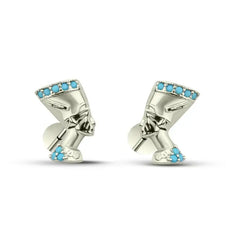 Nefertiti 925 Silver Earrings for Women - Turquoise - Earrings