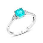 Pariaba stone 925 Silver Ring - Aquamarine / 8 - Rings