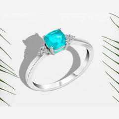 Pariaba stone 925 Silver Ring - Aquamarine / 8 - Rings