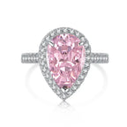 Pear Pink Ice Crushed 925 Silver Ring - Rings