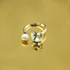 Pearl Zircon 925 Silver Ring - Transparent - Rings