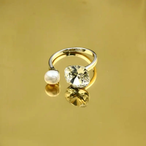 Pearl Zircon 925 Silver Ring - Transparent - Rings