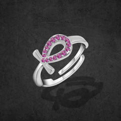 Pharaonic Key Of Life 925 Silver Ring - Red - Rings