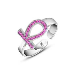 Pharaonic Key Of Life 925 Silver Ring - Red - Rings