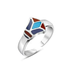 Pharaonic Lotus 925 Silver Ring - Multi Color - Rings