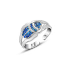 Pharaonic Scarab 925 Silver Ring - Blue - Rings