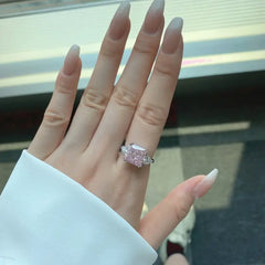 Pink Chic Ice Crushed 925 Silver Ring - Rings