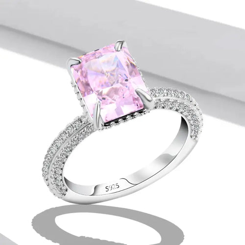 PINK Ice Crushed 925 Silver Ring - Pink / 9 - Rings