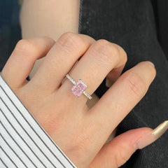 Pink Ice crushed Zirconia 925 Silver Ring - fathyibrahim