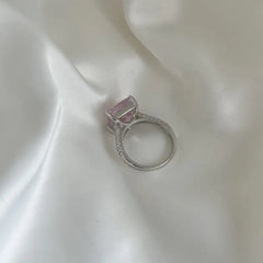 Pink Radiant Ice Crushed 925 Silver Ring - Rings
