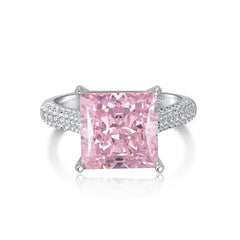 Pink Radiant Ice Crushed 925 Silver Ring - Rings