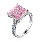 Pink Radiant Ice Crushed 925 Silver Ring - Rings