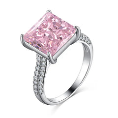 Pink Radiant Ice Crushed 925 Silver Ring - Rings