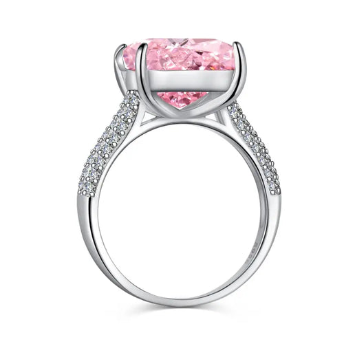 Pink Radiant Ice Crushed 925 Silver Ring - Rings
