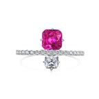 925 sterling silver ring set with a pink shiny zircon, offering a sparkling and sophisticated design.
