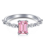 925 sterling silver ring featuring a pink zircon, offering a delicate and sparkling touch to any outfit.