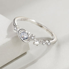 Planet and Stars 925 Silver Ring - fathyibrahim