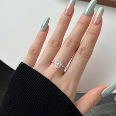 Radiant Heart - 925 Silver Ring - Transparent / 8 - Rings