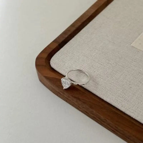 Radiant Heart - 925 Silver Ring - Transparent / 8 - Rings