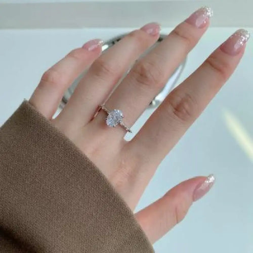 Radiant Oval - 925 Silver Ring - Rings