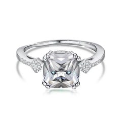 Radiant zircon stone ring - 925 Silver Ring - Transparent - Rings